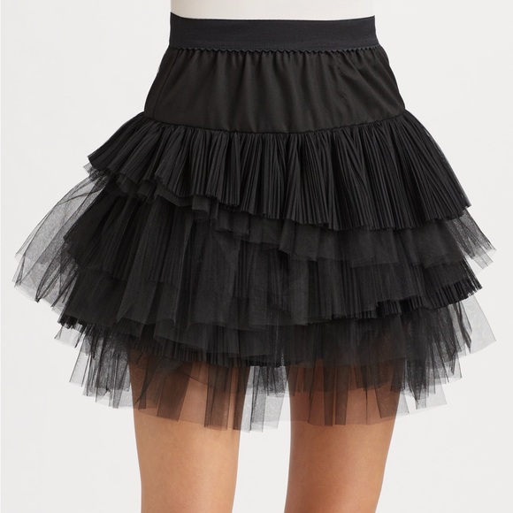 BCBG Max Azria Elegant Black Tiered Tulle Skirt - Picture 2 of 7